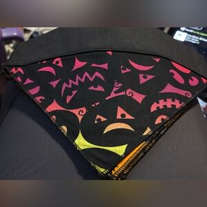 Halloween Themed Black and Multicolor dog reversible, dog bandanna size small